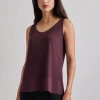 V-Neck Soft Knit Tank Top, Mahogany