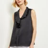 Waterfall Ruffle Crepe de Chine Blouse