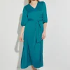 Woven Tie-Waist Balloon Sleeve Dress
